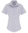 PR346 Premier Ladies Short Sleeve Stretch Fit Poplin Shirt Silver colour image